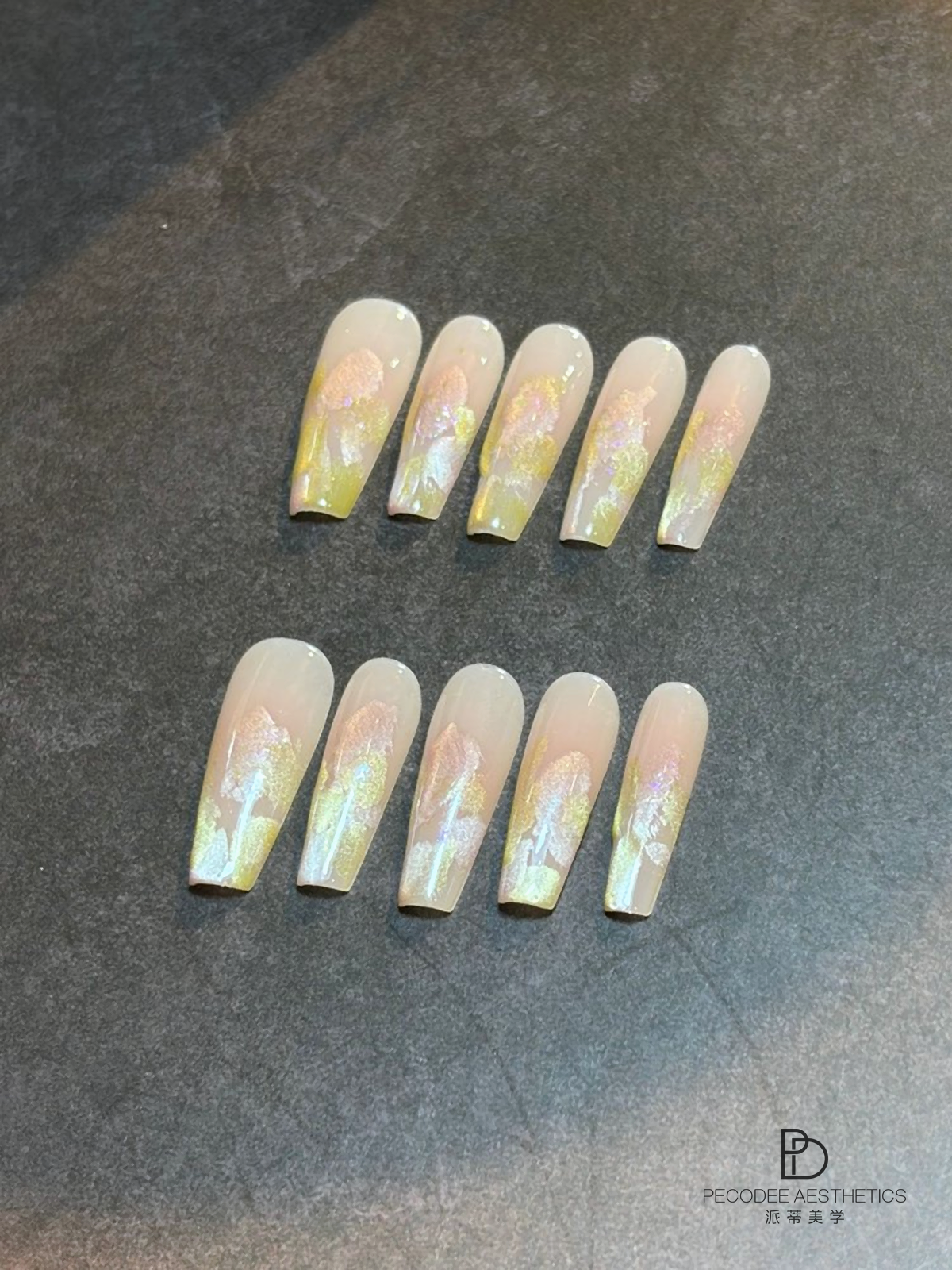 Lime Aurora Veil press-on nails cover image