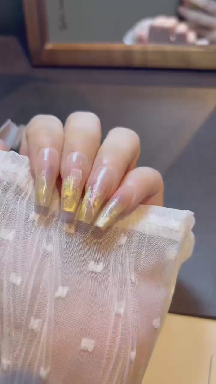 Lime Aurora Veil press-on nails product video