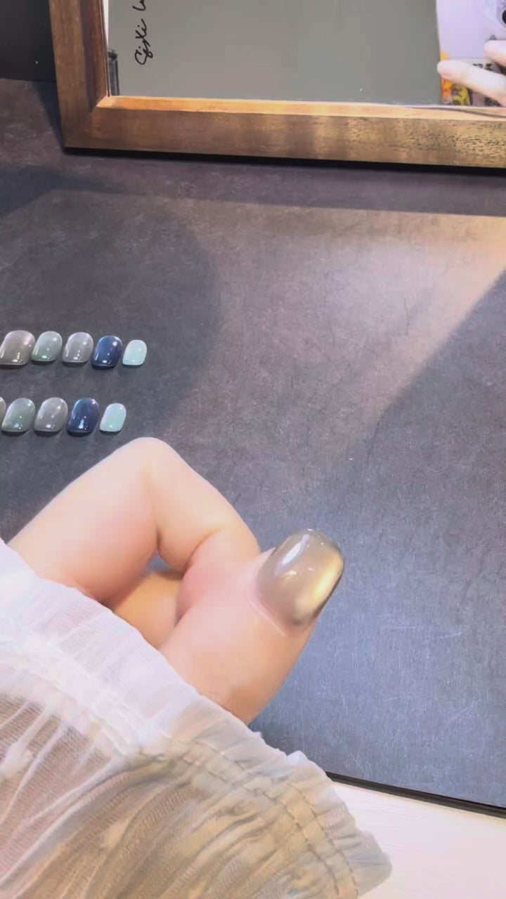 Ink Blue Haze press-on nails product video