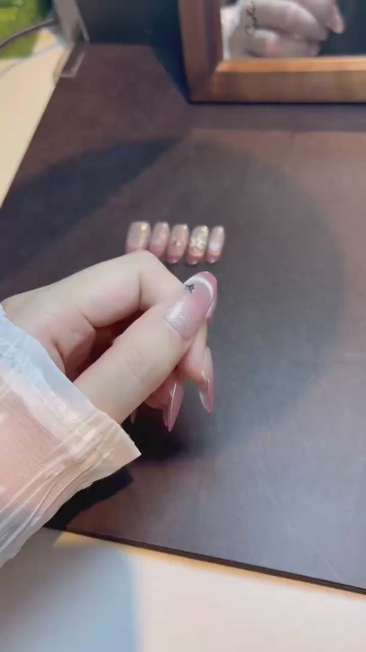 Rose Star Sand press-on nails product video