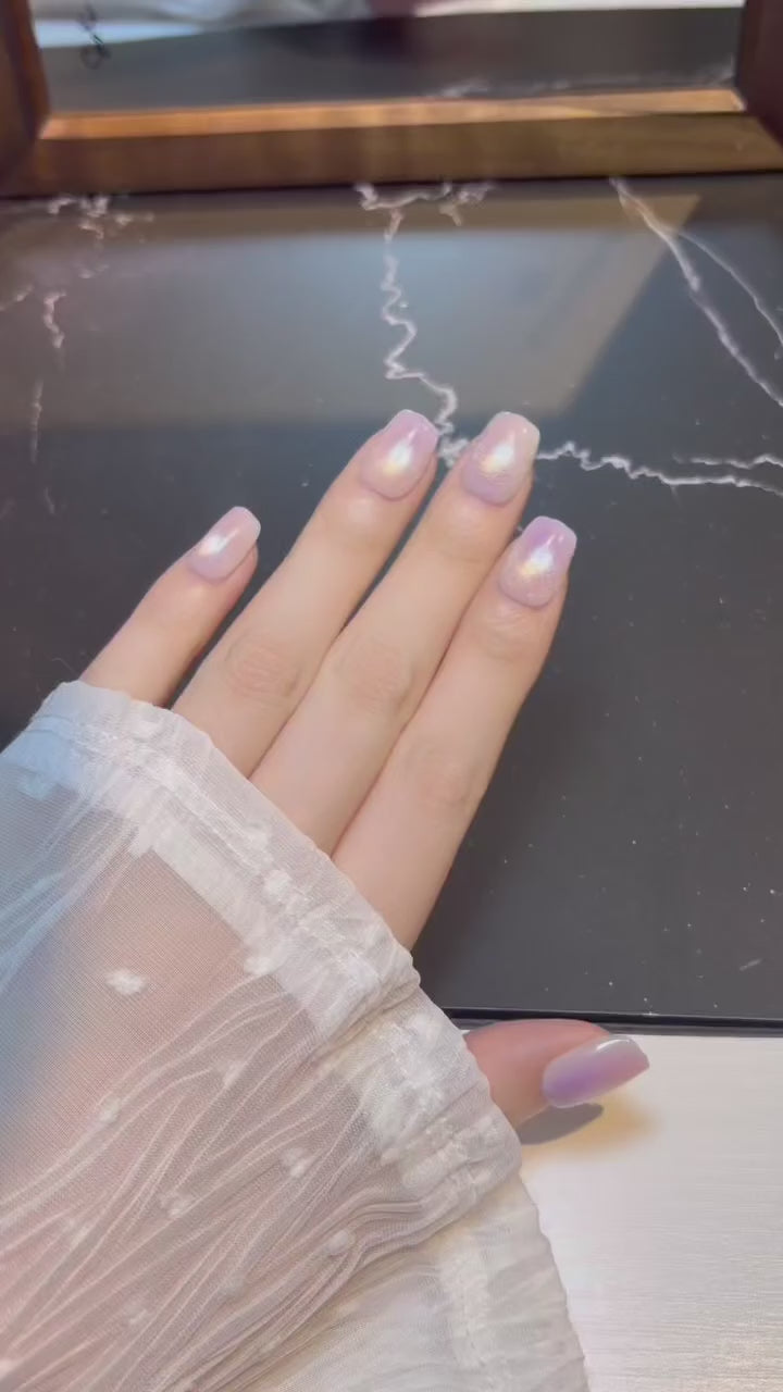 Peach Mist Sparkle press-on nails product video