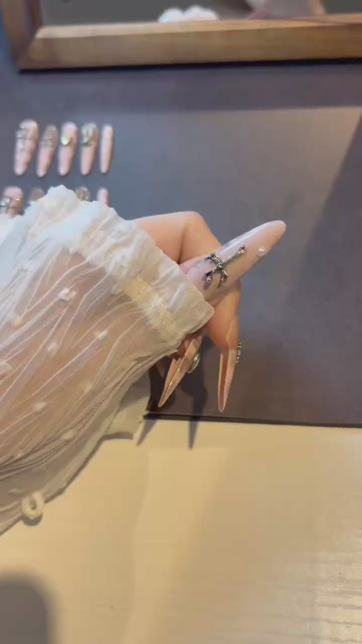Antique Silver Tale press-on nails product video