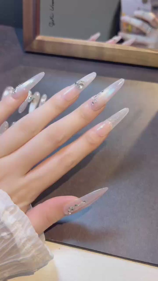 Crystal River Glow press-on nails product video