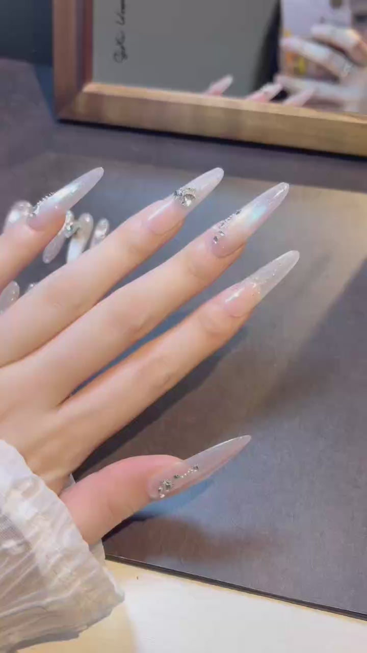 Crystal River Glow press-on nails product video